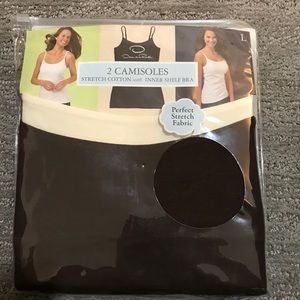 2 camisoles with built in bra